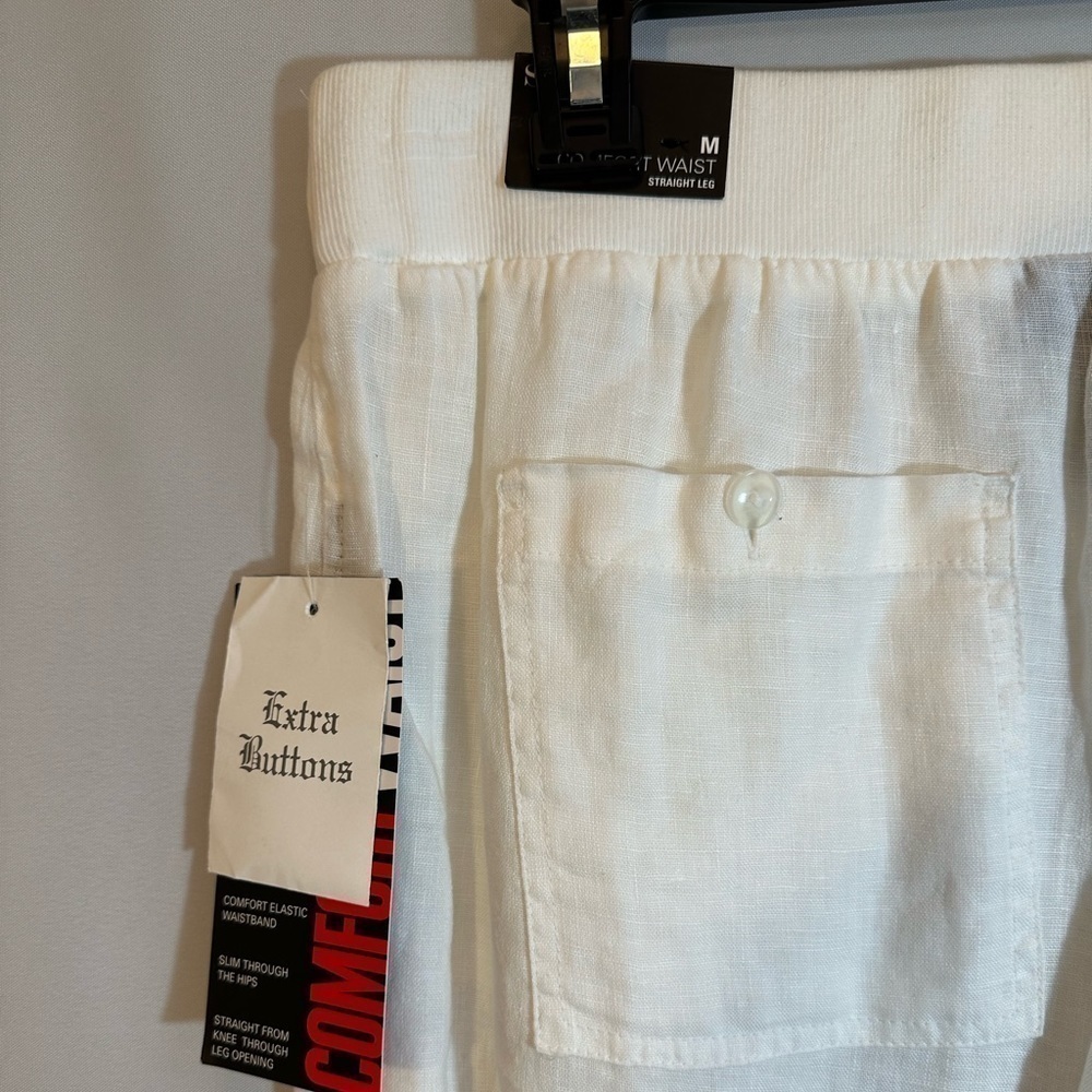 Style & Co Womens Size M 100% Linen Comfort Elastic Waistband Drawstring Tie - Picture 10 of 14